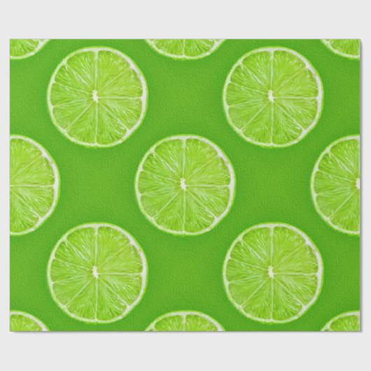 Lime Green Lemon Fruit Slice Cadeaupapier (Vlak)