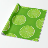 Lime Green Lemon Fruit Slice Cadeaupapier (Uitgerold)