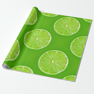 Lime Green Lemon Fruit Slice Cadeaupapier