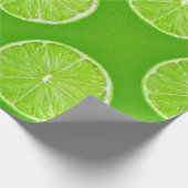 Lime Green Lemon Fruit Slice Cadeaupapier (Hoek)