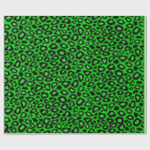 Lime Green Leopard Animal Print Cadeaupapier (Vlak)