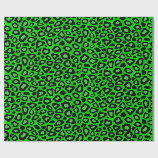 Lime Green Leopard Animal Print Cadeaupapier (Vlak)