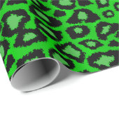 Lime Green Leopard Animal Print Cadeaupapier (Rol Hoek)
