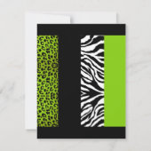 Lime Green Leopard en Zebra Animal Print Party Kaart (Achterkant)