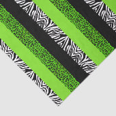 Lime Green Leopard en Zebra Animal Print Tissuepapier (Detail)