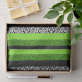 Lime Green Leopard en Zebra Animal Print Tissuepapier (Geschenk)