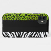Lime Green Leopard en Zebra Custom Animal Print Case-Mate iPhone Case (Achterkant (horizontaal))