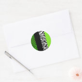Lime Green Leopard en Zebra Dierenprint Ronde Sticker (Envelop)