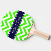 Lime Green LG Chevron Navy Blue Name Monogram Tafeltennisbatje (Zijkant)
