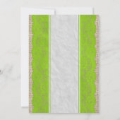 Lime Green  Linen Burlap Wedding Invitation Kaart (Achterkant)