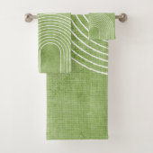 Lime Green Linen minimalist Bad Handdoek (Insitu)