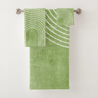 Lime Green Linen minimalist Bad Handdoek