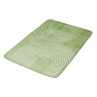 Lime Green Linen minimalist Badmat