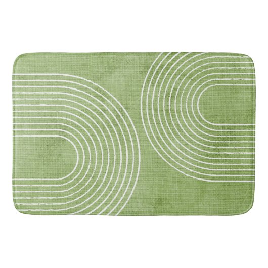 Lime Green Linen minimalist Badmat (Voorkant)