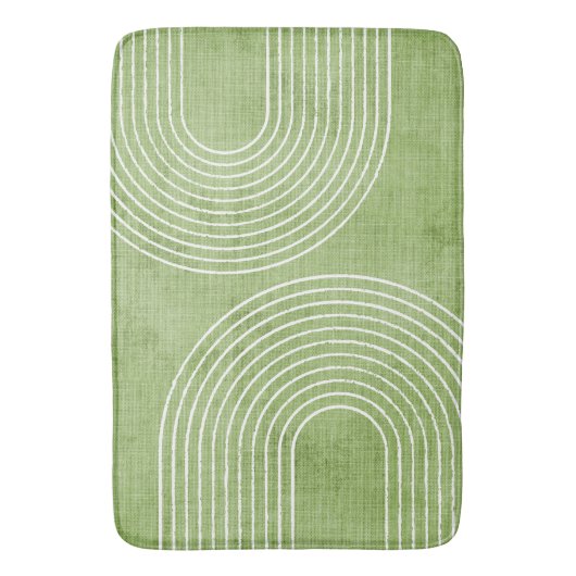 Lime Green Linen minimalist Badmat (Voorkant Verticaal)