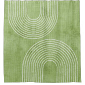 Lime Green Linen minimalist Douchegordijn (Voorkant)