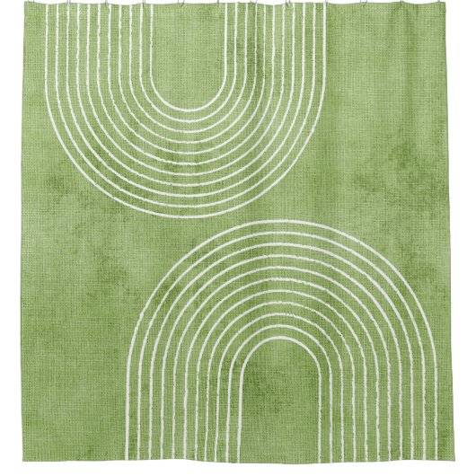 Lime Green Linen minimalist Douchegordijn (Voorkant)