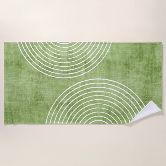 Lime Green Linen minimalist Strandlaken (Voorkant)