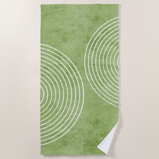 Lime Green Linen minimalist Strandlaken (Voorkant)