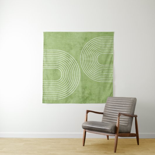 Lime Green Linen minimalist Wandkleed (In Situ (horizontaal))