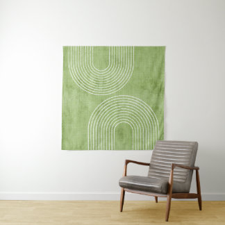 Lime Green Linen minimalist Wandkleed
