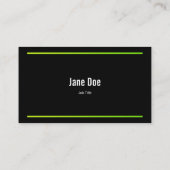 Lime Green Lines Corporate Chartreuse Icons Black Visitekaartje (Achterkant)