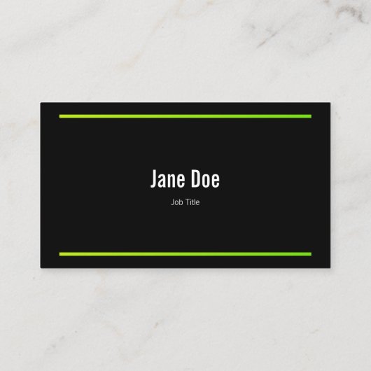 Lime Green Lines Corporate Chartreuse Icons Black Visitekaartje (Achterkant)