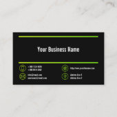 Lime Green Lines Corporate Chartreuse Icons Black Visitekaartje (Voorkant)