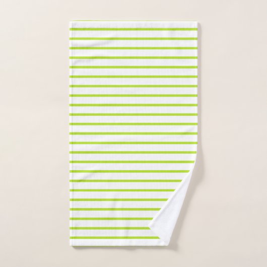 Lime Green Lines White Bad Handdoek (Handdoek)