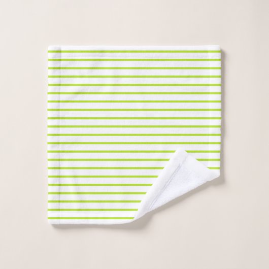 Lime Green Lines White Bad Handdoek (Wasdoekje)