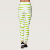 Lime Green Lines White Leggings (Achterkant)