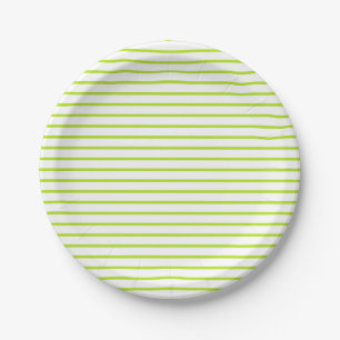 Lime Green Lines White Papieren Bordje