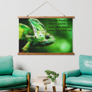Lime Green Lizard Hangend Wandkleed