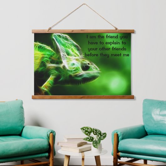 Lime Green Lizard Hangend Wandkleed (Woonkamer)