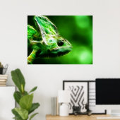 Lime Green Lizard Poster (Thuiskantoor)