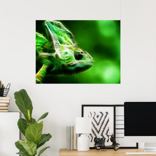 Lime Green Lizard Poster (Thuiskantoor)