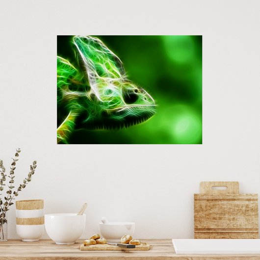 Lime Green Lizard Poster (Keuken)