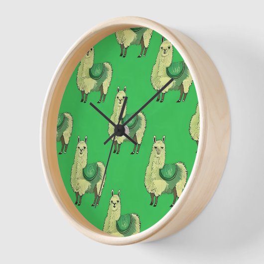 Lime Green Llama Clock (Hoek)