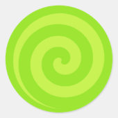 Lime Green Lollipop Swirl Circle Stickers (Voorkant)