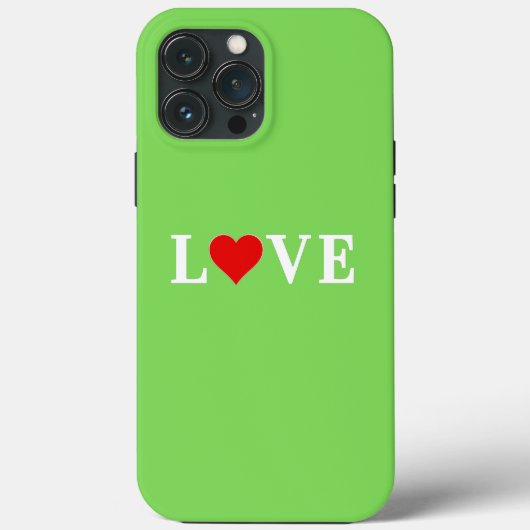 Lime Green LOVE Modern Case-Mate iPhone Case (Achterkant)