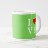 Lime Green LOVE Modern Stijlvol Grote Koffiekop (Voorkant rechts)