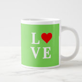 Lime Green LOVE Modern Stijlvol Grote Koffiekop (Rechts)
