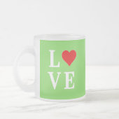 Lime Green LOVE Modern Stijlvol Matglas Koffiemok (Links)