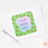 Lime Green LOVE Vierkante Sticker (Envelop)