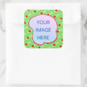 Lime Green LOVE Vierkante Sticker (Tas)