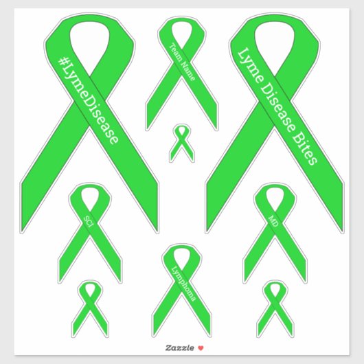 [Lime Green] Lyme, MD, Lymfoom Awareness Ribbon Sticker (Vel)