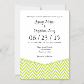 Lime Green Magnetic Herringbone Wedding Invite Magnetische Uitnodiging (Voorkant)
