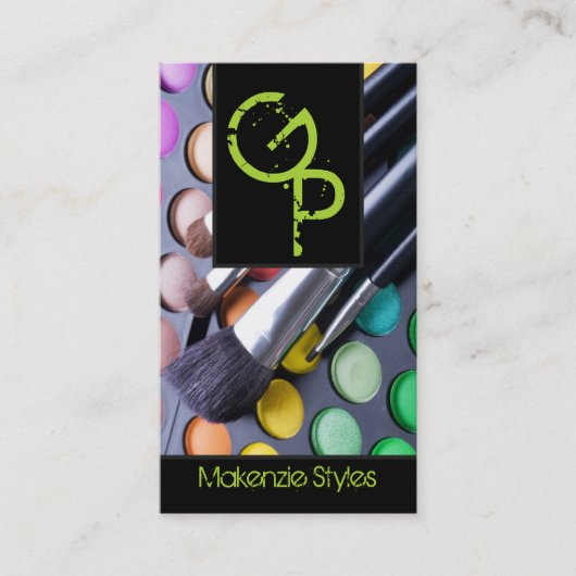 Lime Green Make Up Artist Palette Visitekaartje (Voorkant)