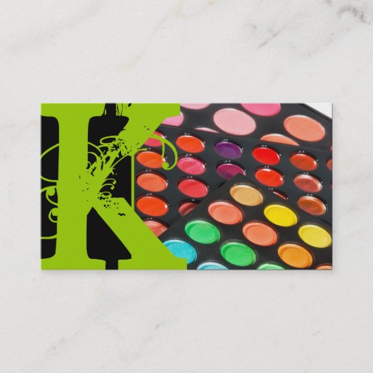 Lime Green Make Up Artist Palette Visitekaartje (Voorkant)