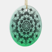 Lime Green Mandala Abstract mooie kerst Keramisch Ornament (Rechts)